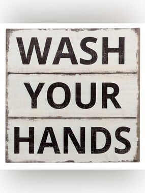 Wash Your Hands Sign Barnyard Designs Farmhouse Primitive NWT